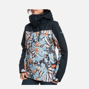 Roxy Women's Abstract Blue and Orange Ski Jacket